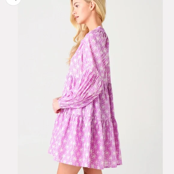 Tuckernuck Oliphant Virgo Lilac Tiered Mini Dress - Picture 9 of 11